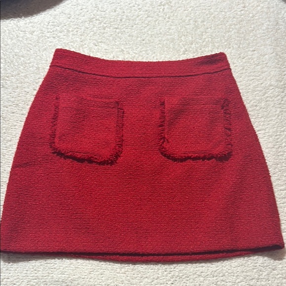 LOFT Red A-Line Mini Skirt Casual - Picture 3 of 9